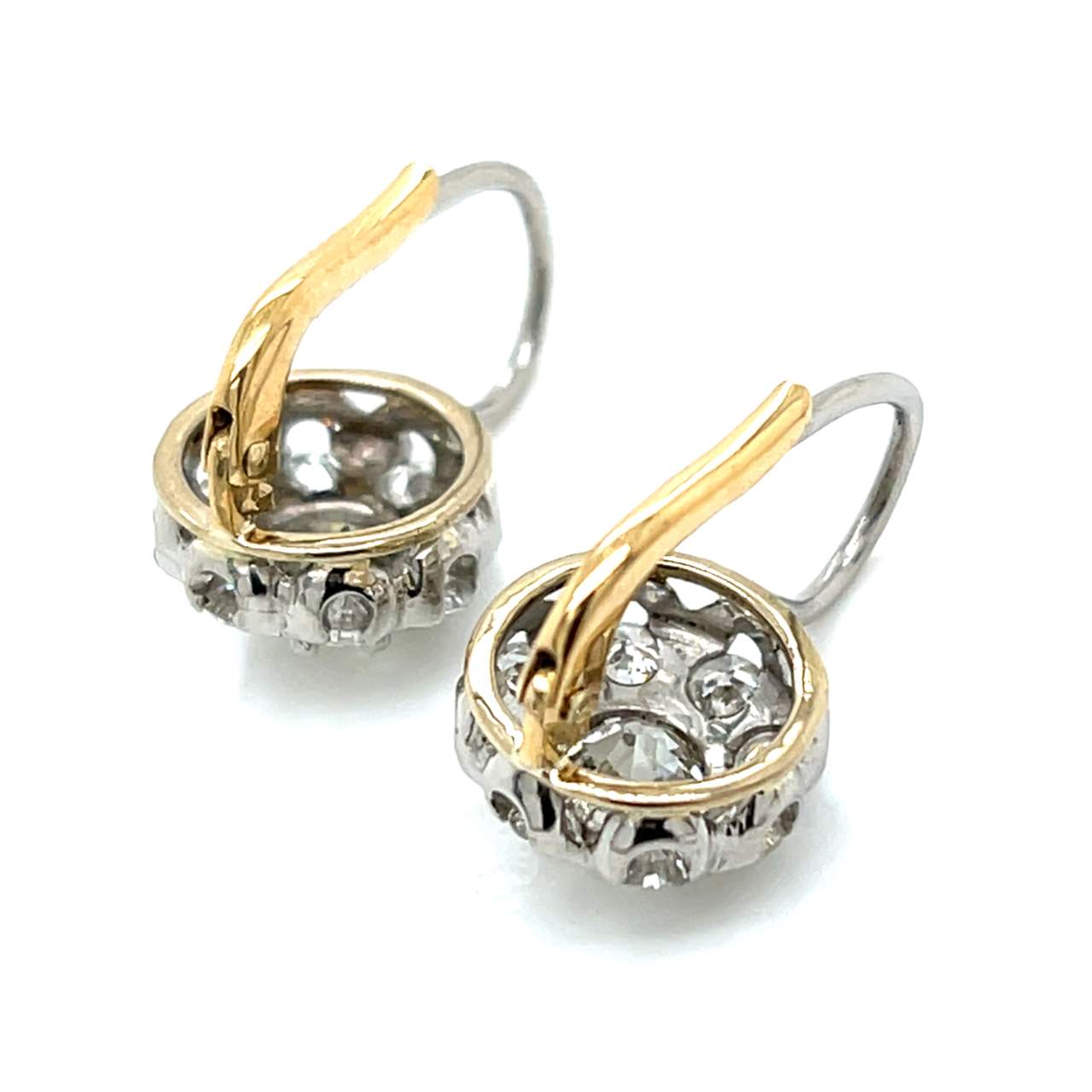 Platinum & 18K Yellow Gold 2.60 Ct. Diamond Earrings