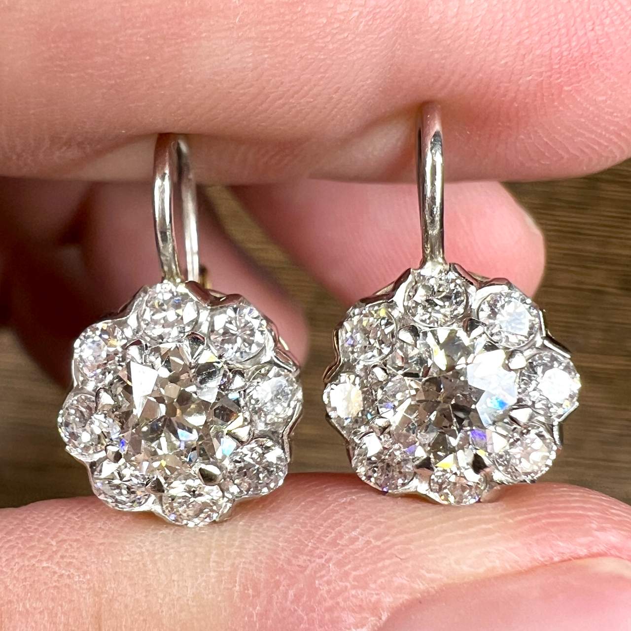 Platinum & 18K Yellow Gold 2.60 Ct. Diamond Earrings