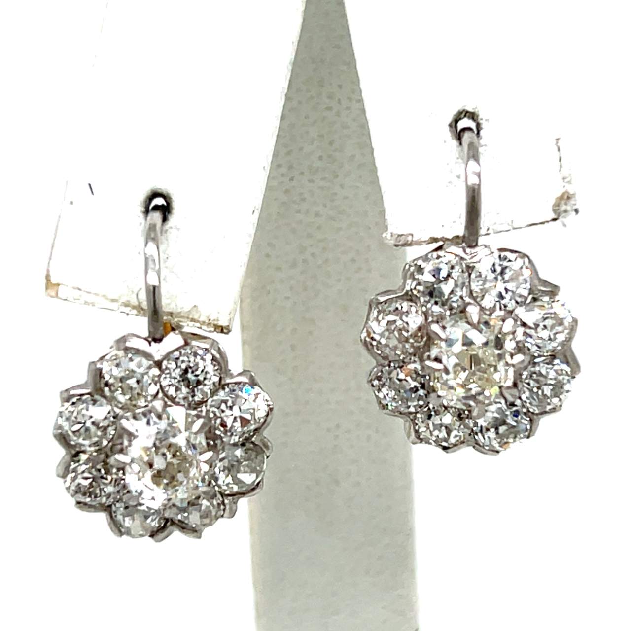 Platinum & 18K Yellow Gold 4.10 Ct. Diamond Earrings