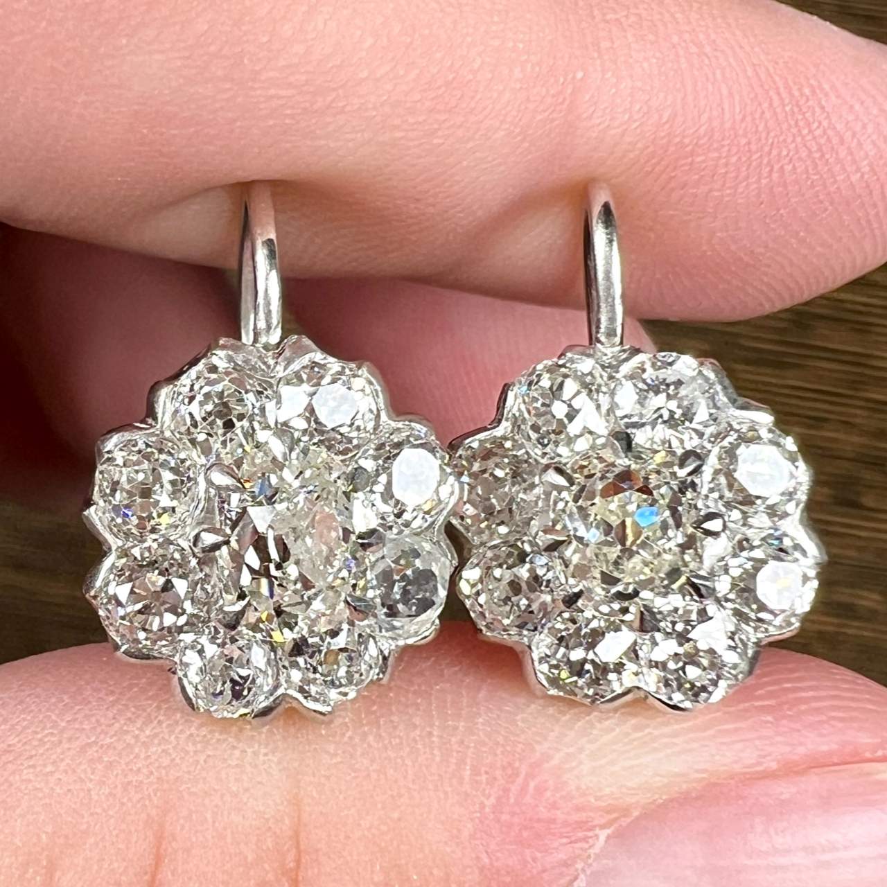 Platinum & 18K Yellow Gold 4.10 Ct. Diamond Earrings