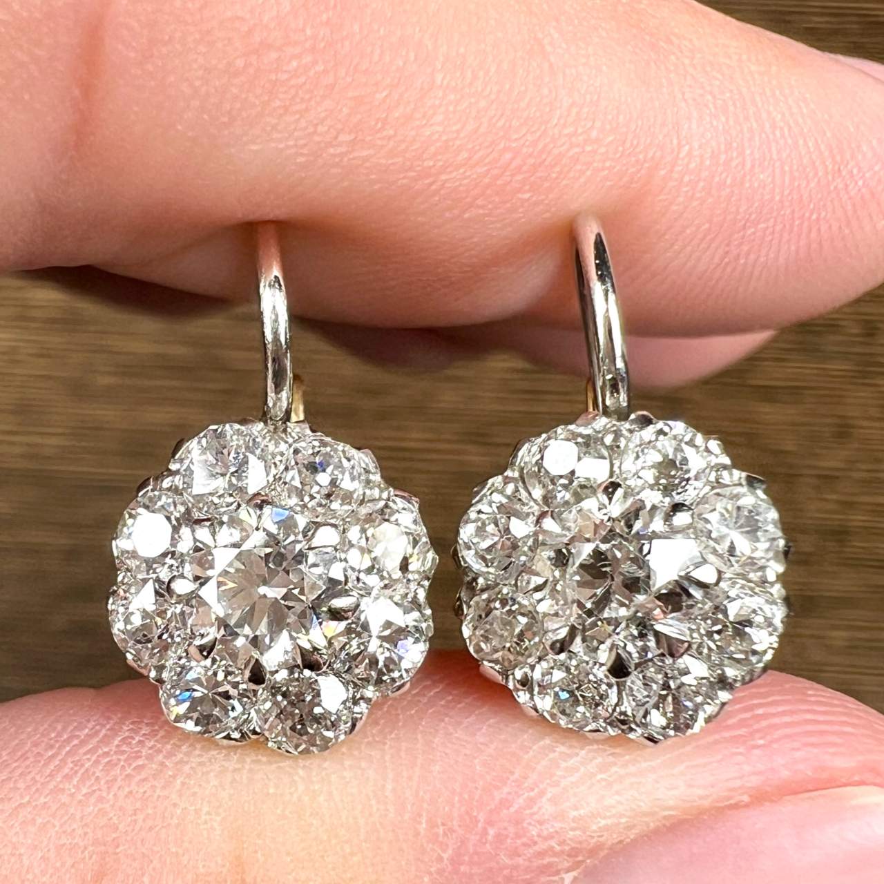 Platinum & 18K Yellow Gold 3.40 Ct. Diamond Earrings