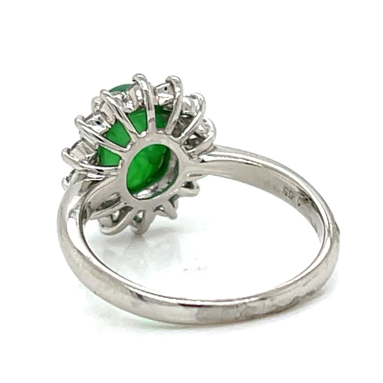 Platinum GIA Certified 2.51 Ct. Jade & Diamond Ring