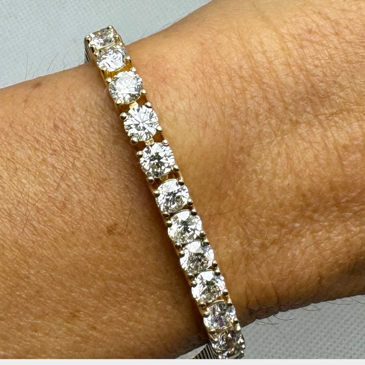 14K Yellow Gold 19.60 Ct. Diamond Tennis Bracelet