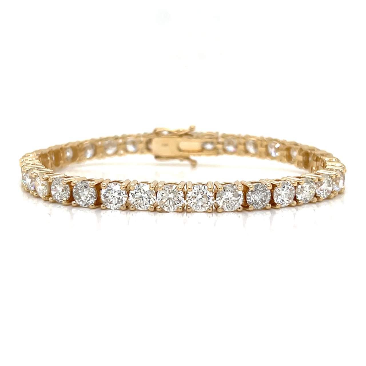 14K Yellow Gold 16.40 Ct. Diamond Tennis Bracelet