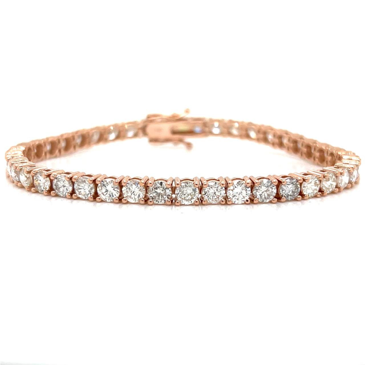 14K Rose Gold 9.40 Ct. Diamond Tennis Bracelet