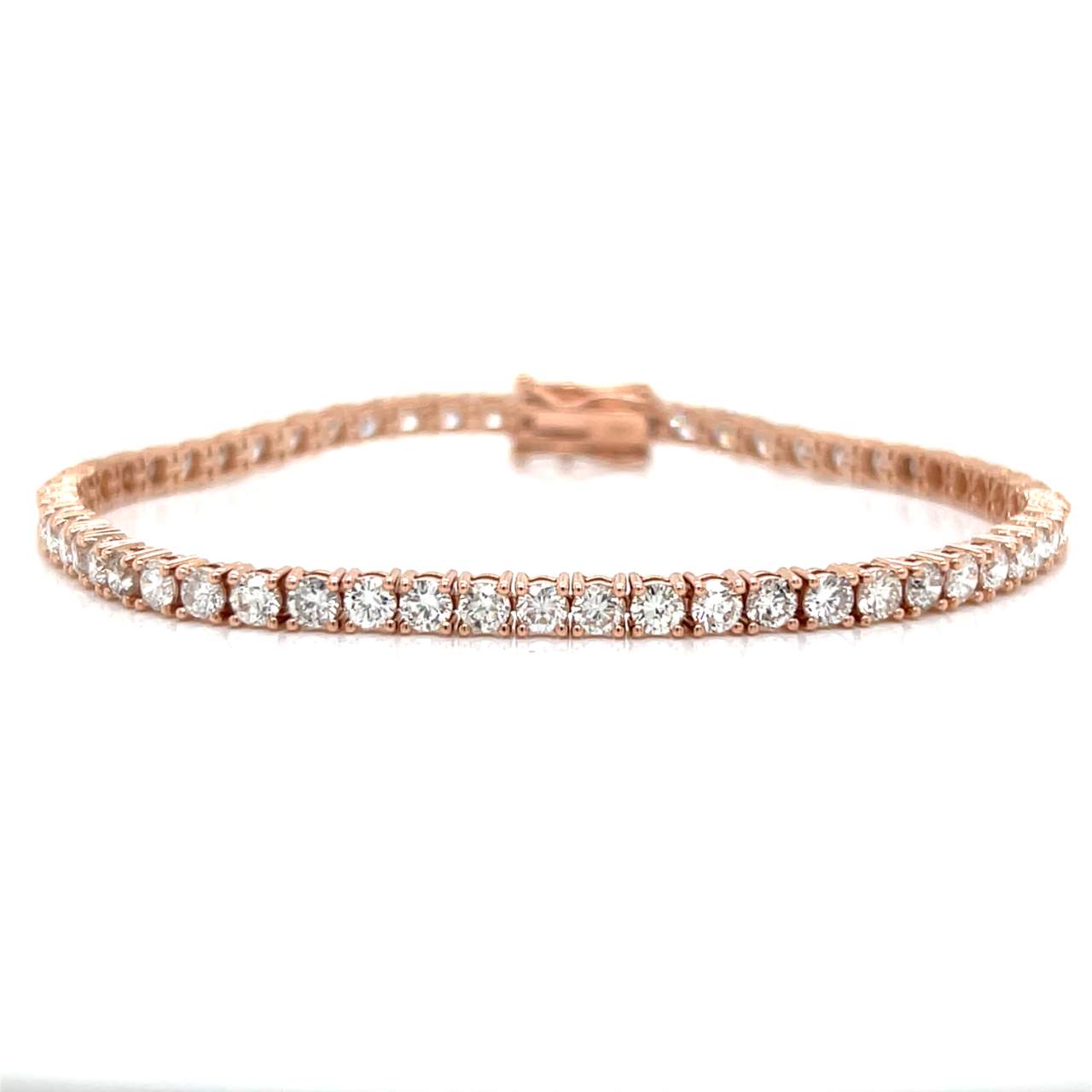 14K Rose Gold 5.20 Ct. Diamond Tennis Bracelet