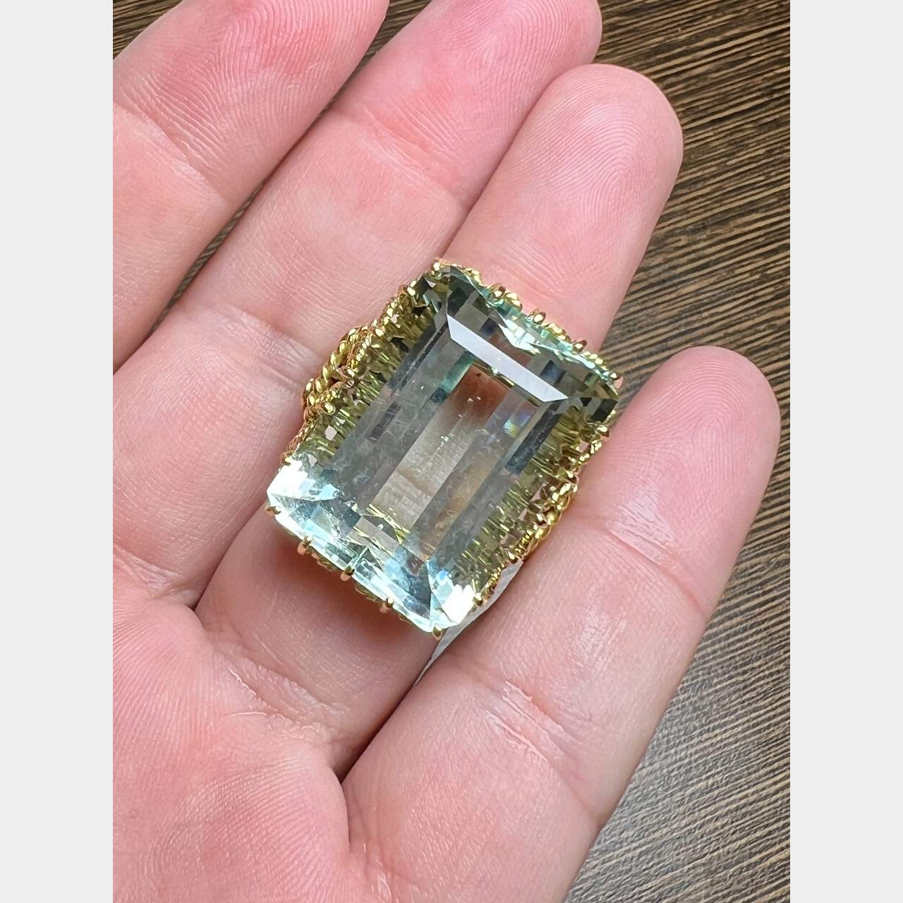 1960’s 18K Yellow Gold Aquamarine Ring