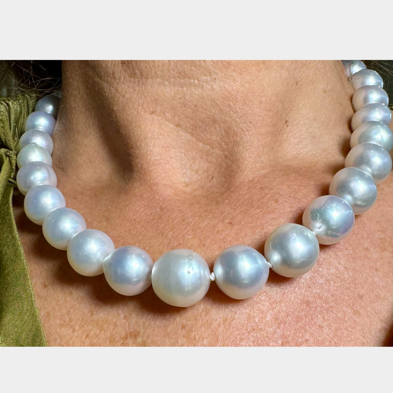 Platinum South Sea Pearl & Diamond Necklace