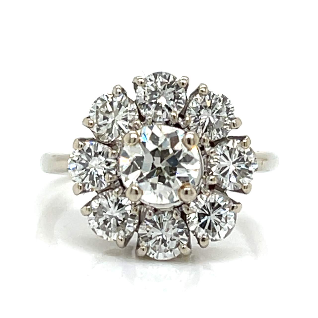 1950’s 14K White Gold 3.05 Ct. Diamond Ring