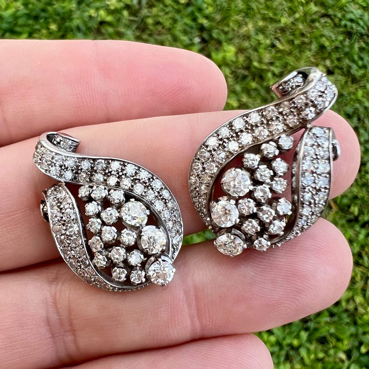 Art Deco Platinum 5.00 Ct. Diamond Earrings
