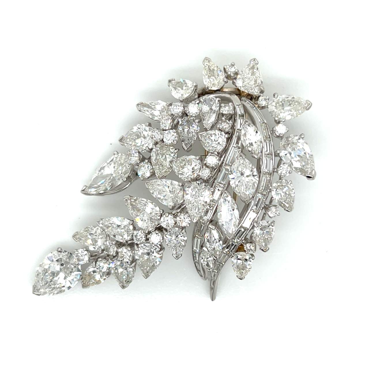 1950’s Platinum 29.03 Ct. Diamond Brooch