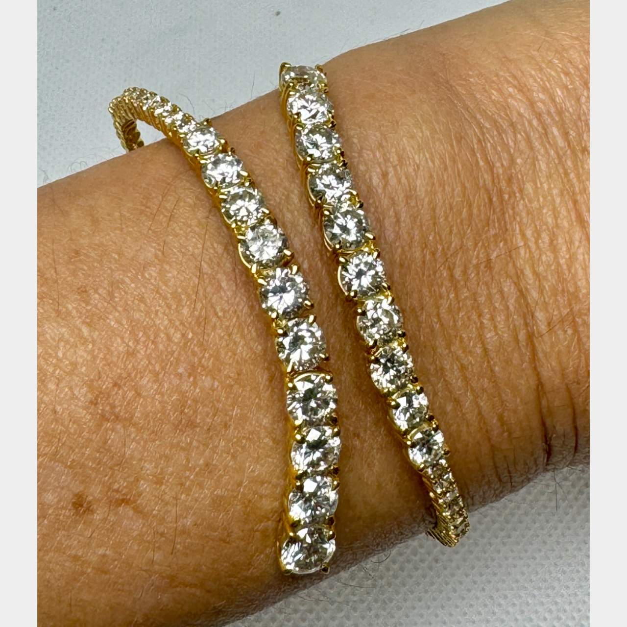 14K Yellow Gold 8.60 ct. Diamond Bangle Bracelet