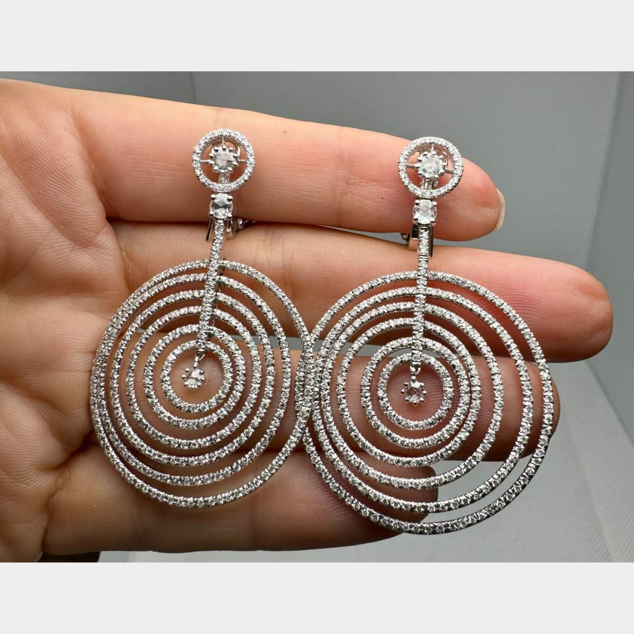 18K White Gold 5.00 Ct. Diamond Earrings