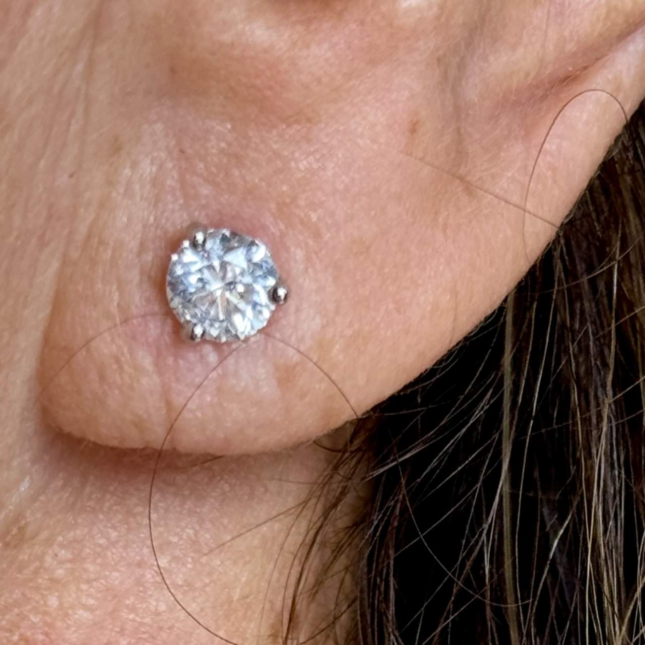 14K White Gold 1.35 Ct. Diamond Stud Earrings