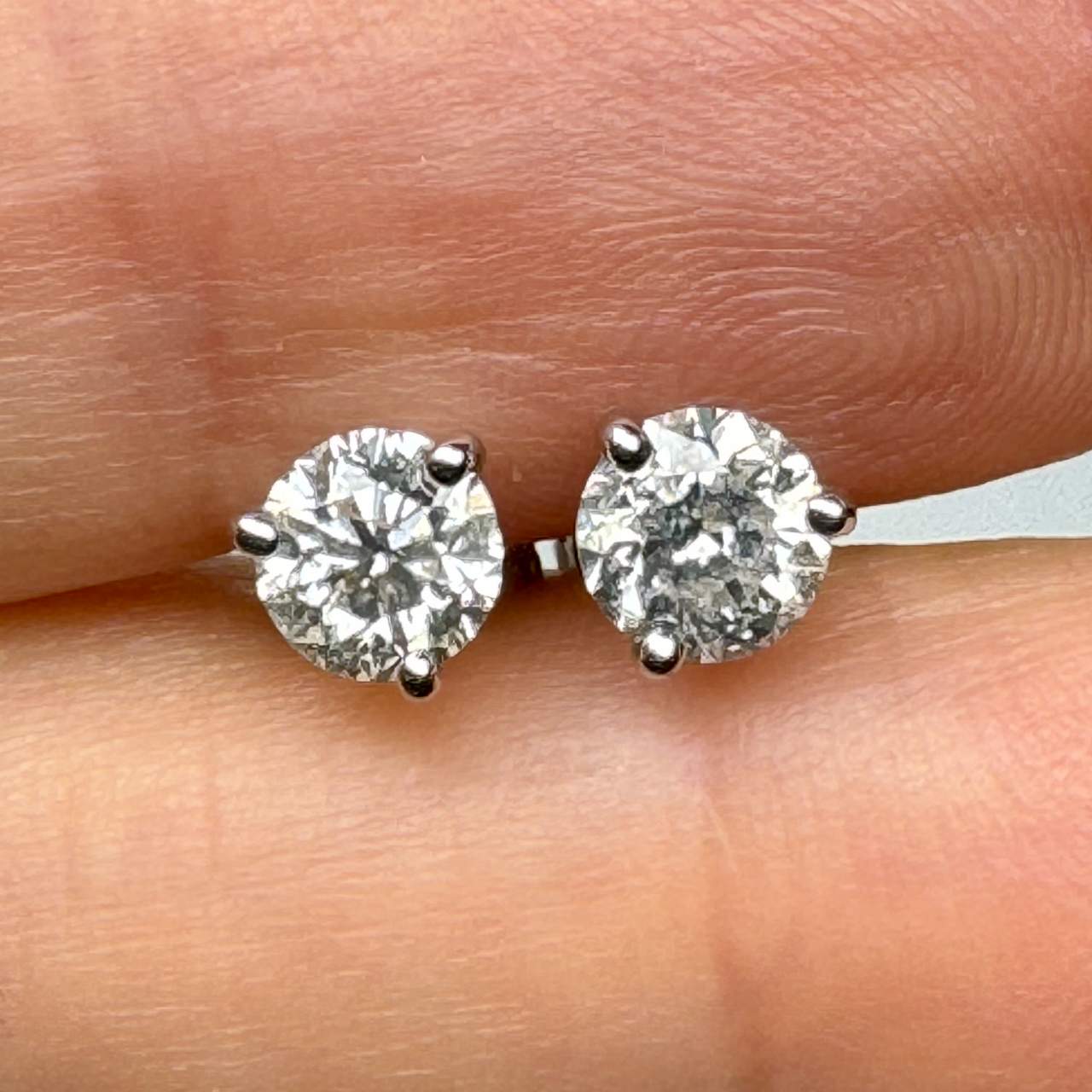 14K White Gold 1.35 Ct. Diamond Stud Earrings