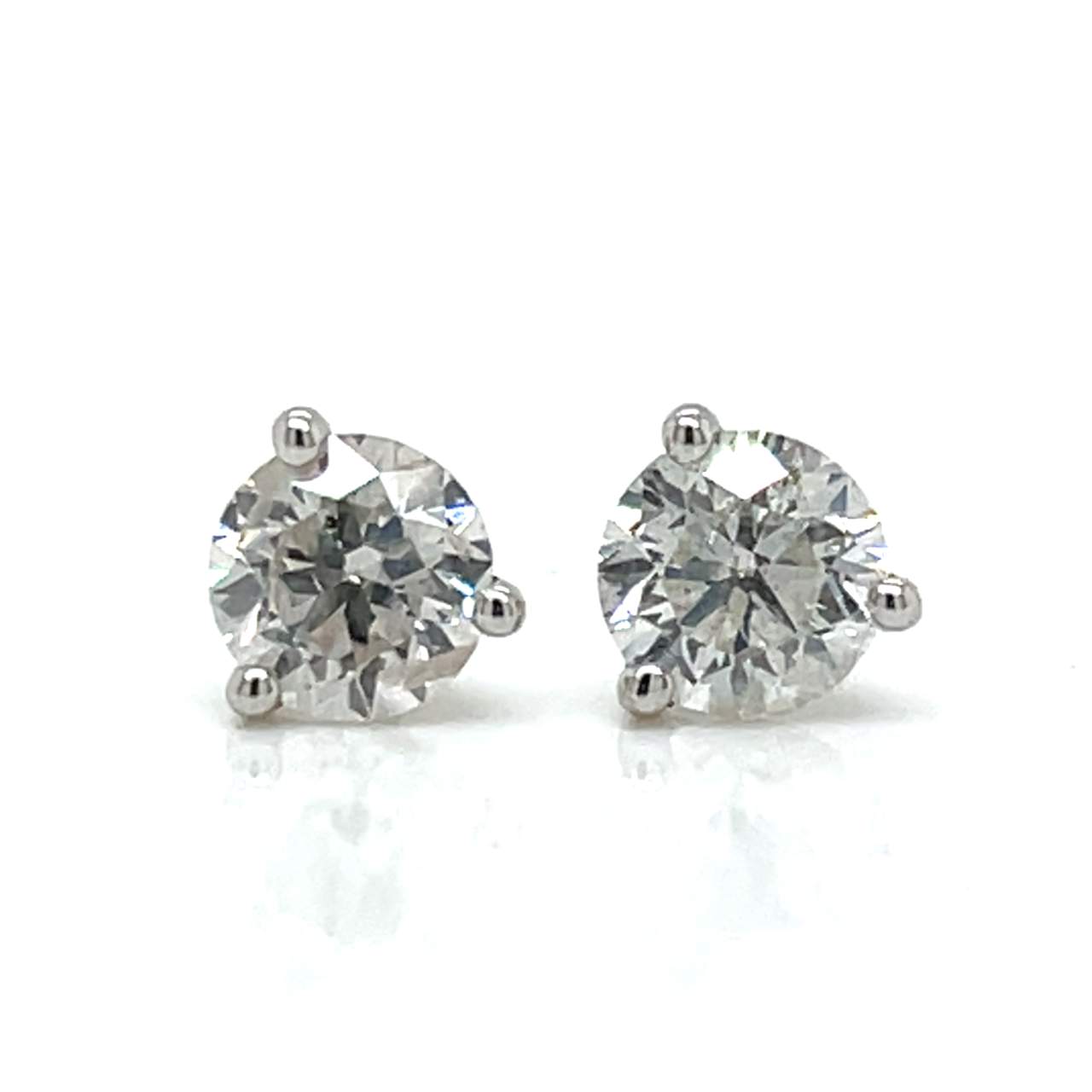 14K White Gold 1.22 Ct. Diamond Stud Earrings