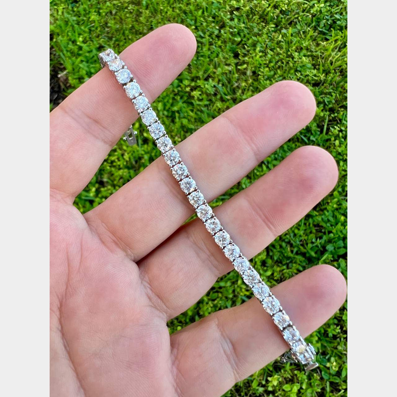 14K White Gold 13.00 Ct. Diamond Tennis Bracelet