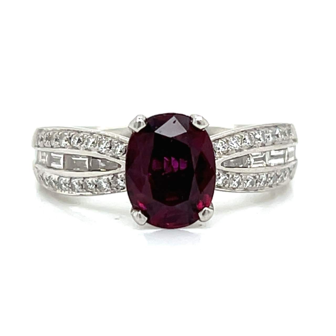 Platinum 2.00 Ct. Ruby & Diamond Ring