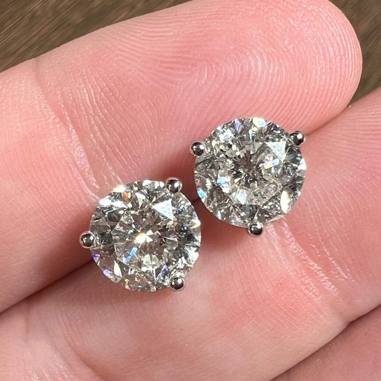 14K White Gold 6.12 Ct. Diamond Stud Earrings