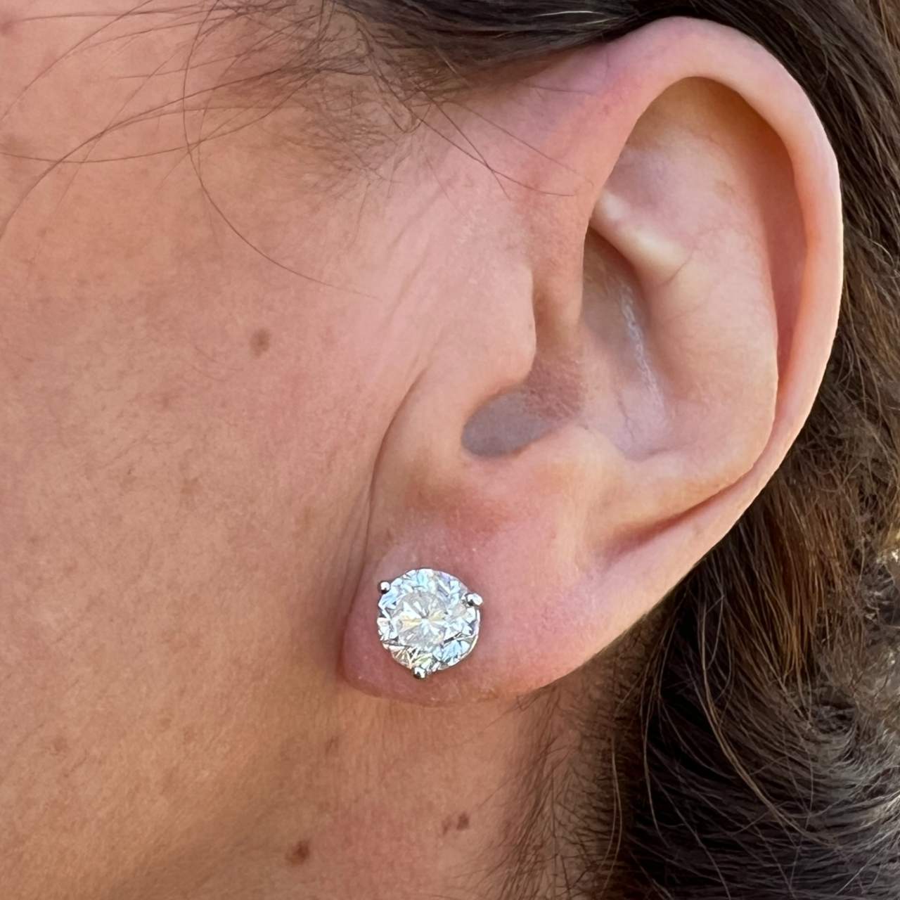 14K White Gold 6.12 Ct. Diamond Stud Earrings