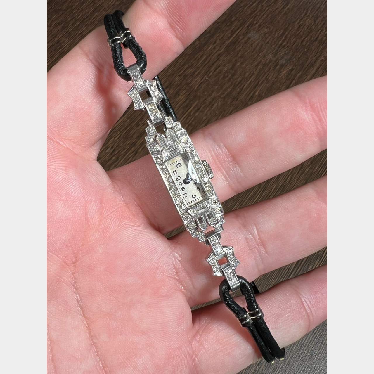 Art Deco Platinum Diamond Ladies Cocktail Watch