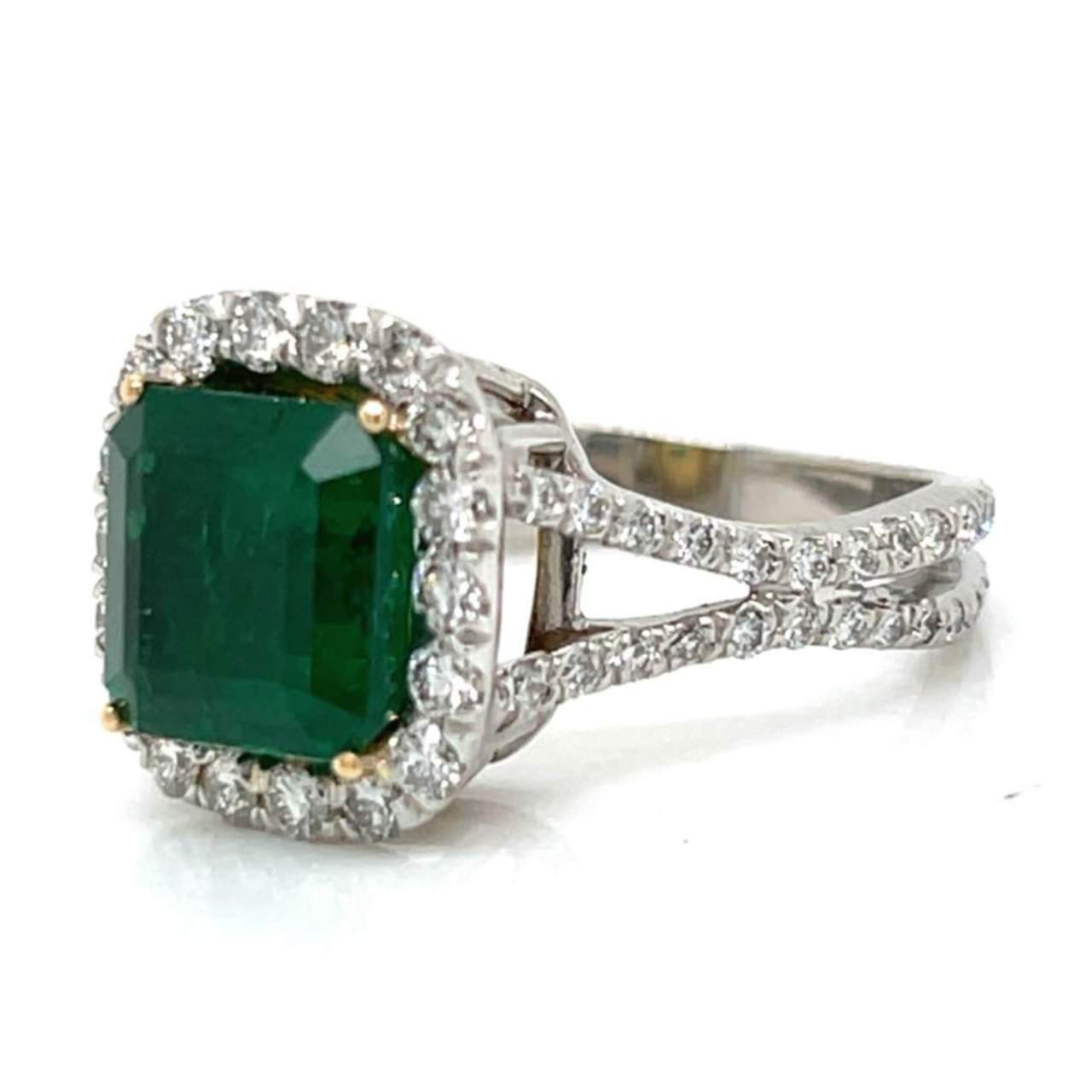 Platinum 3.30 Ct. Emerald & Diamond Ring
