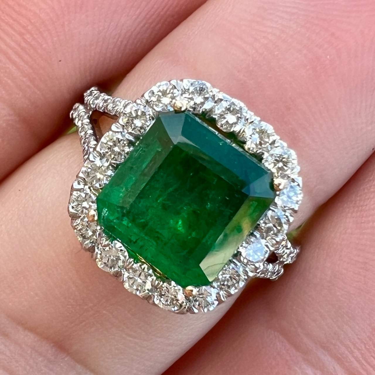 Platinum 3.30 Ct. Emerald & Diamond Ring