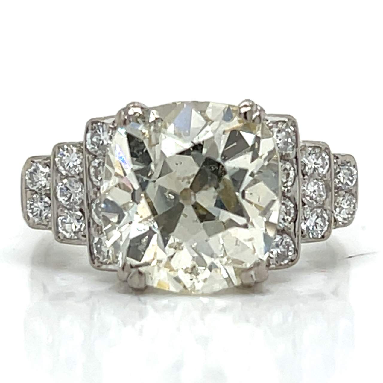 Art Deco Platinum 4.68 Ct. Diamond Ring