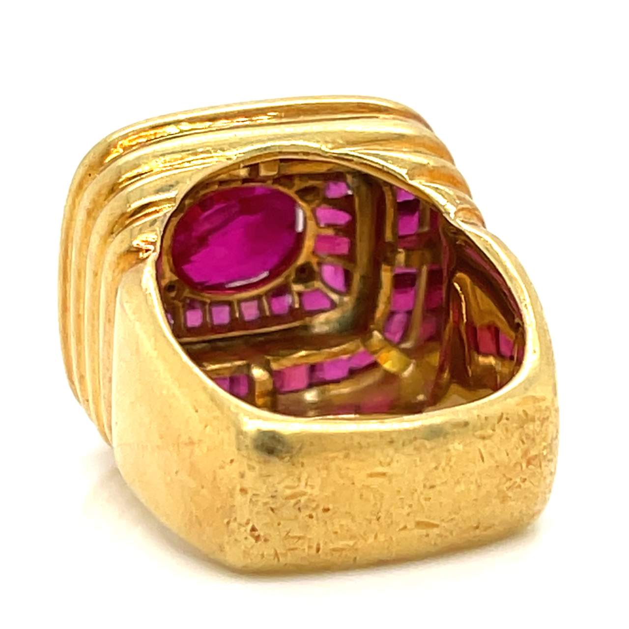 18K Yellow Gold GIA Certified Burma Ruby Ring