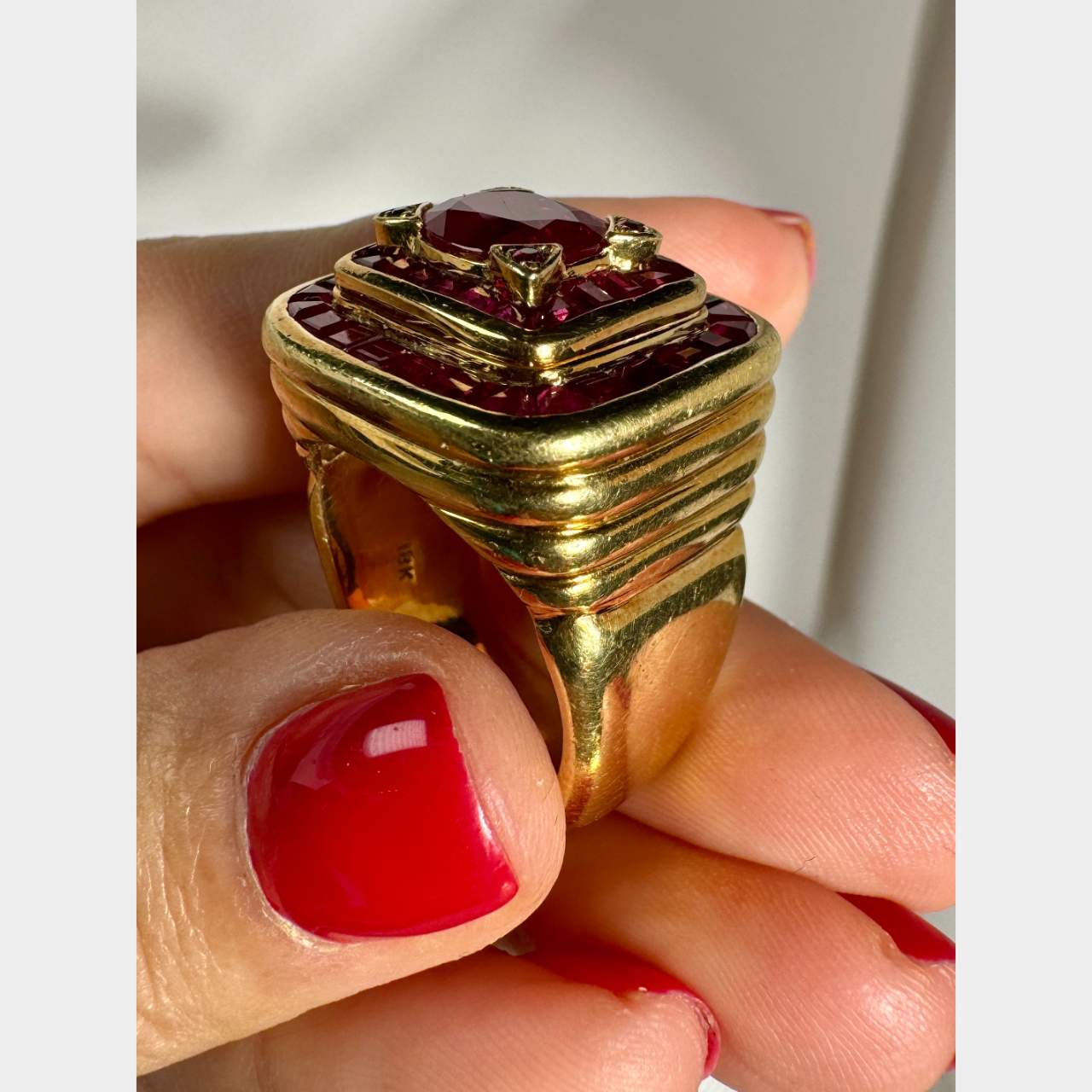 18K Yellow Gold GIA Certified Burma Ruby Ring