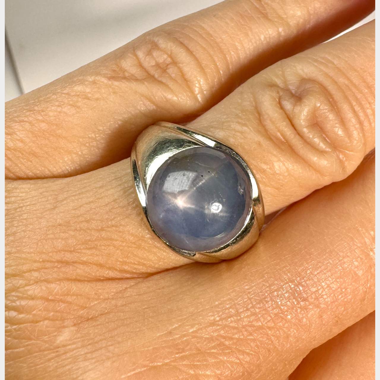 1960’s 14K White Gold 17.35 Ct. Star Sapphire