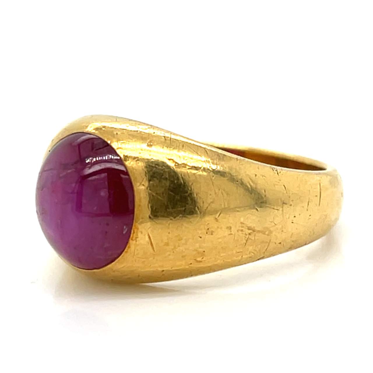 JE CALDWELL 18K Yellow Gold GIA Certified Star Ruby Ring