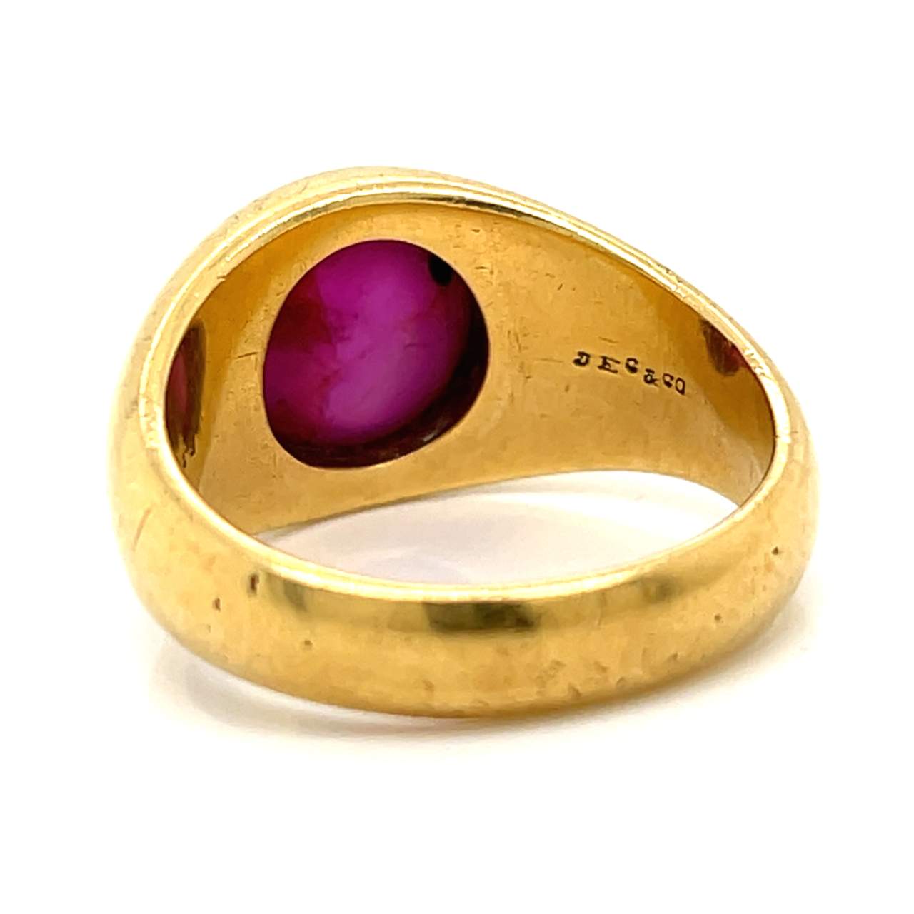 JE CALDWELL 18K Yellow Gold GIA Certified Star Ruby Ring