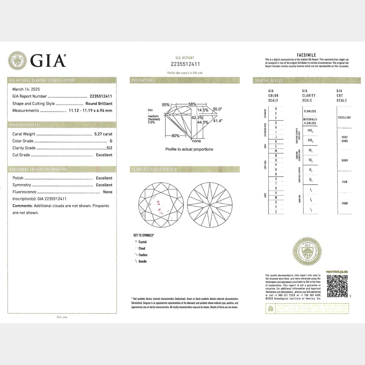 Platinum GIA Certified 58.30 Ct. Graduated Diamond Necklace