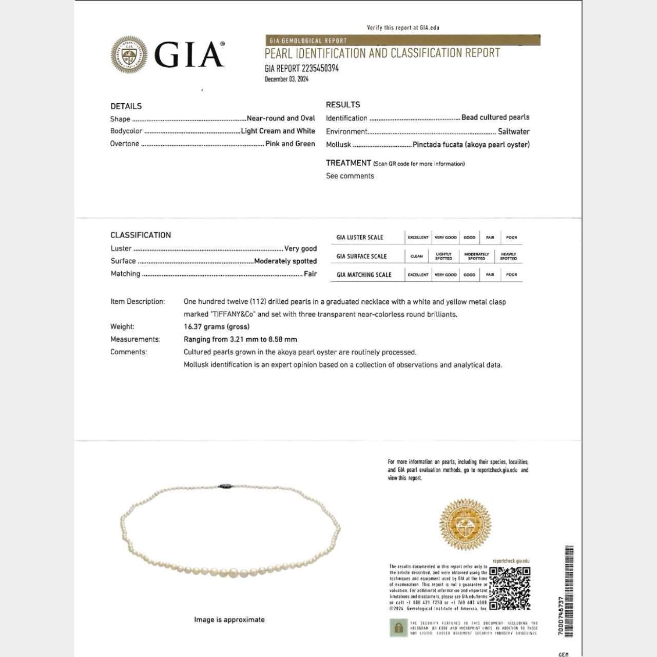 TIFFANY & CO. GIA Certified Art Deco Platinum Necklace