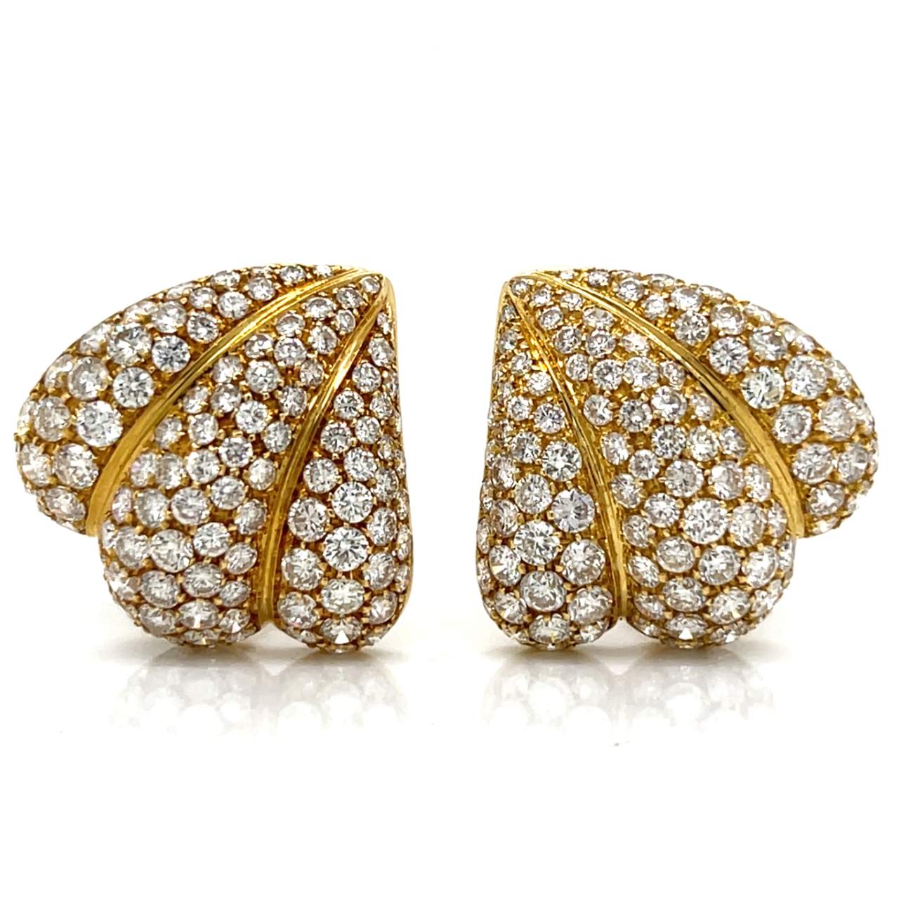 18K Yellow Gold 10.75 Ct. Diamond Earrings