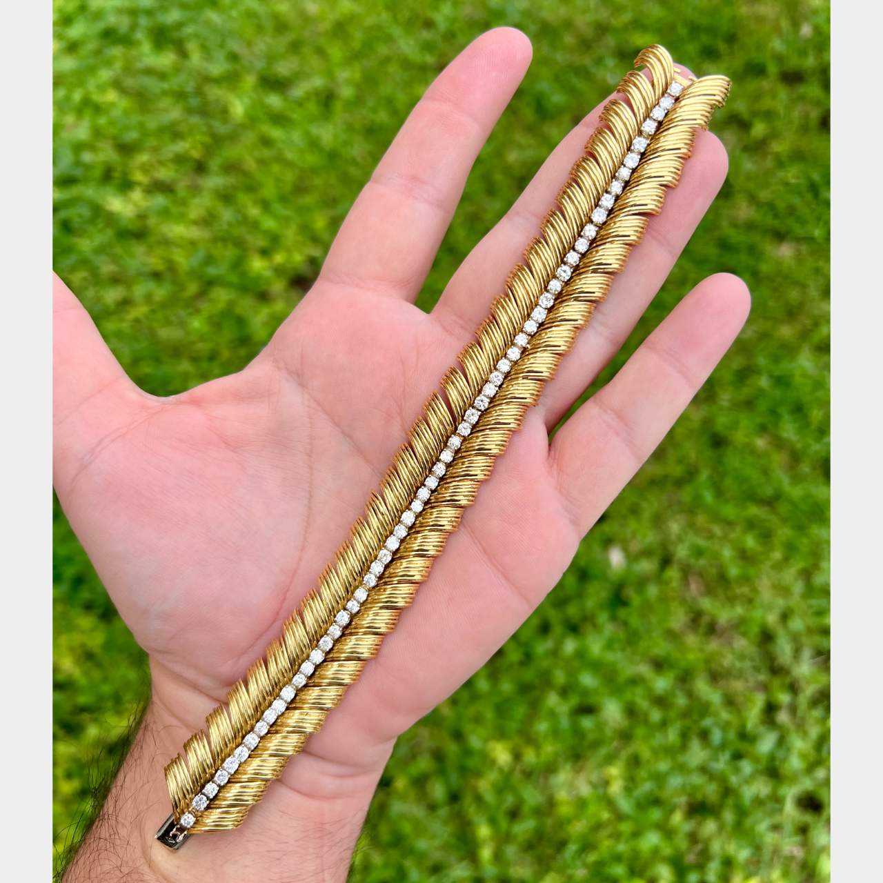 FRENCH 18K Yellow Gold Diamond Bracelet