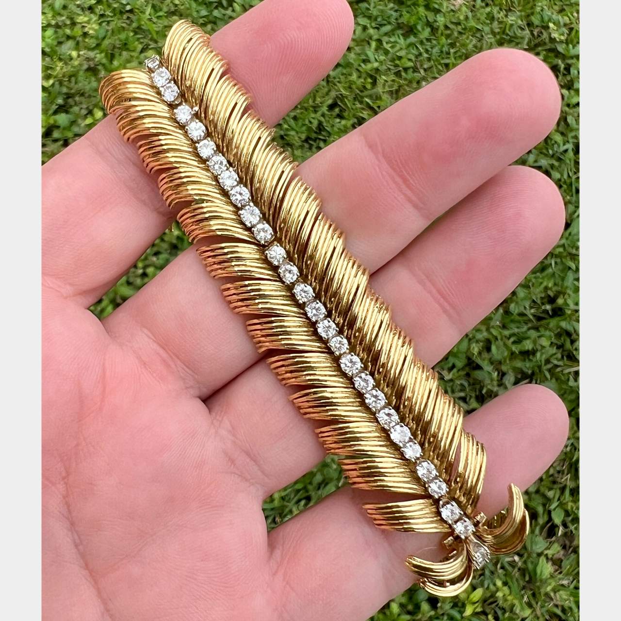 FRENCH 18K Yellow Gold Diamond Bracelet