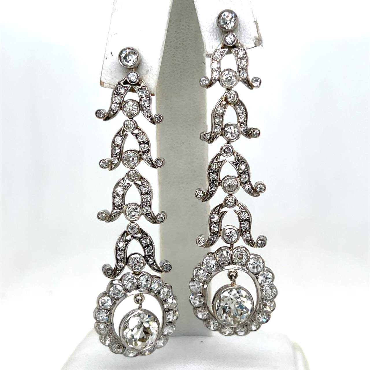 Art Deco Platinum 11.00 Ct. Diamond Earrings