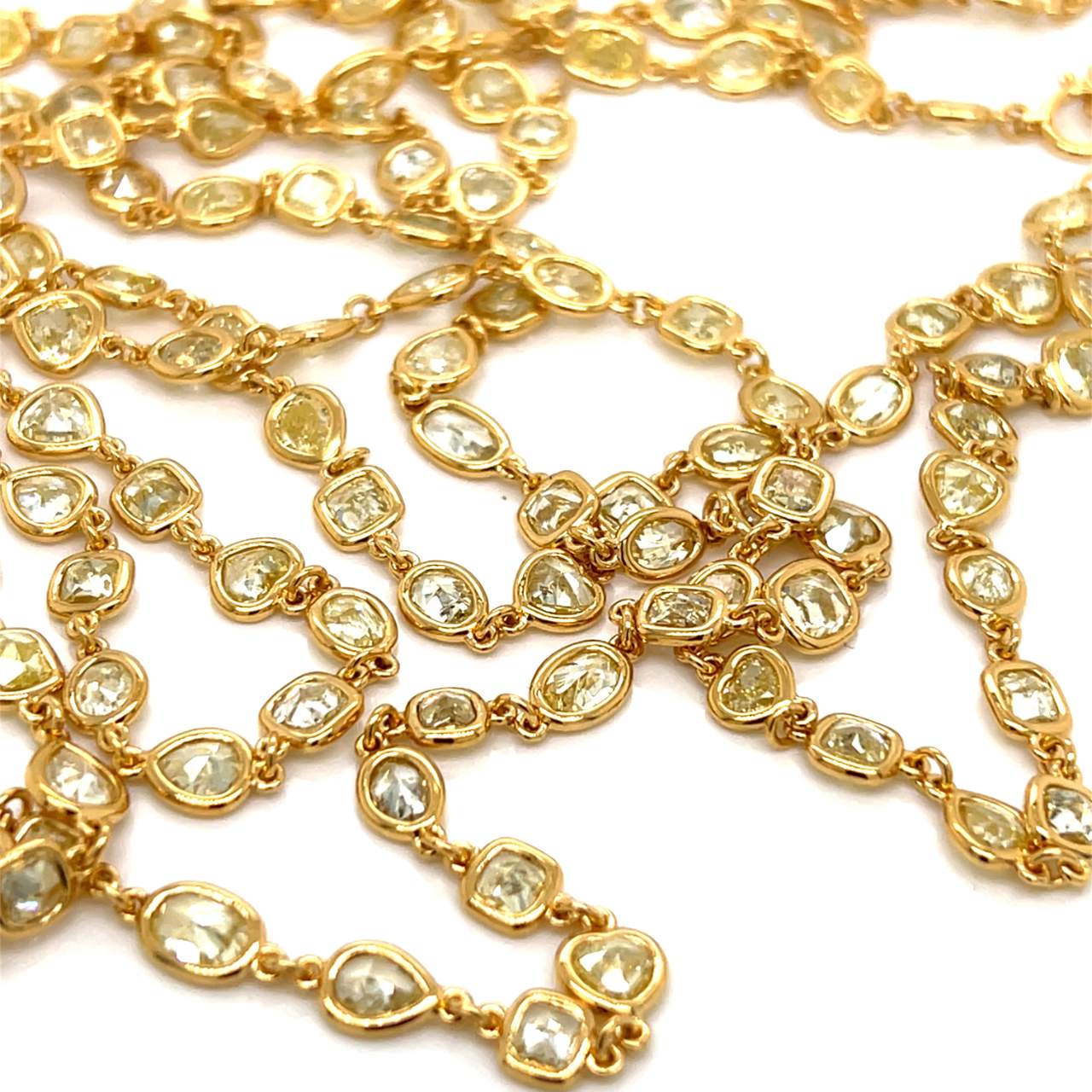 18K Yellow Gold 42.50 Ct. Fancy Yellow Diamond by the Yard Necklace