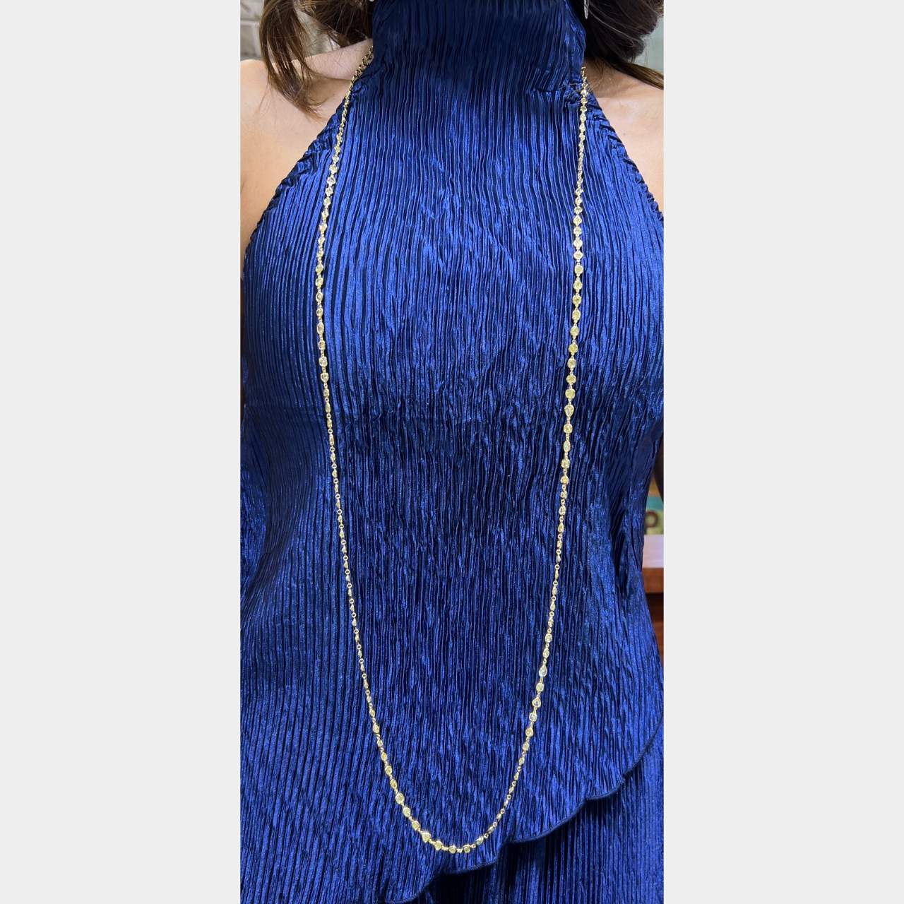 18K Yellow Gold 42.50 Ct. Fancy Yellow Diamond by the Yard Necklace