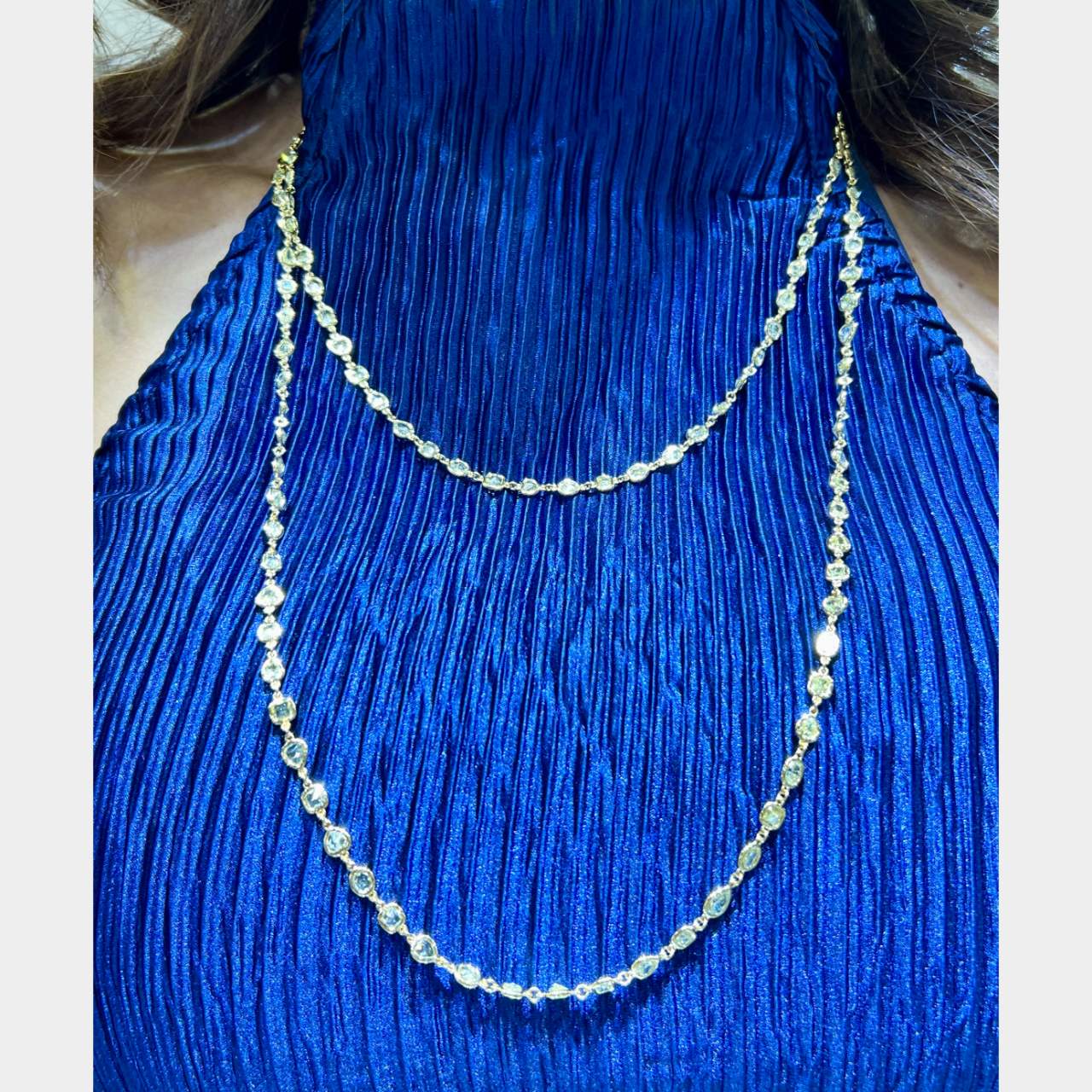 18K Yellow Gold 42.50 Ct. Fancy Yellow Diamond by the Yard Necklace