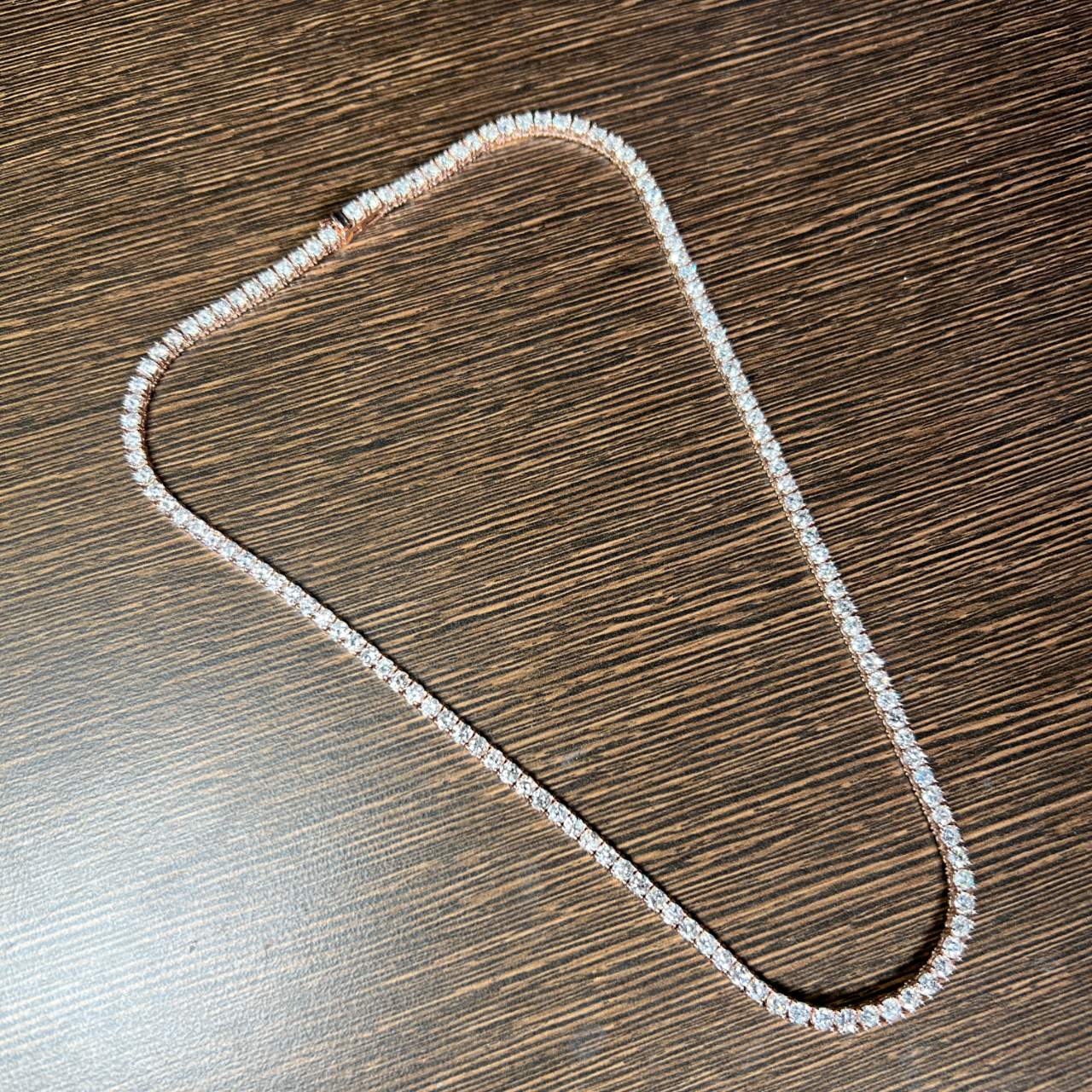 14K Rose Gold 7.40 Ct. Diamond Tennis Necklace