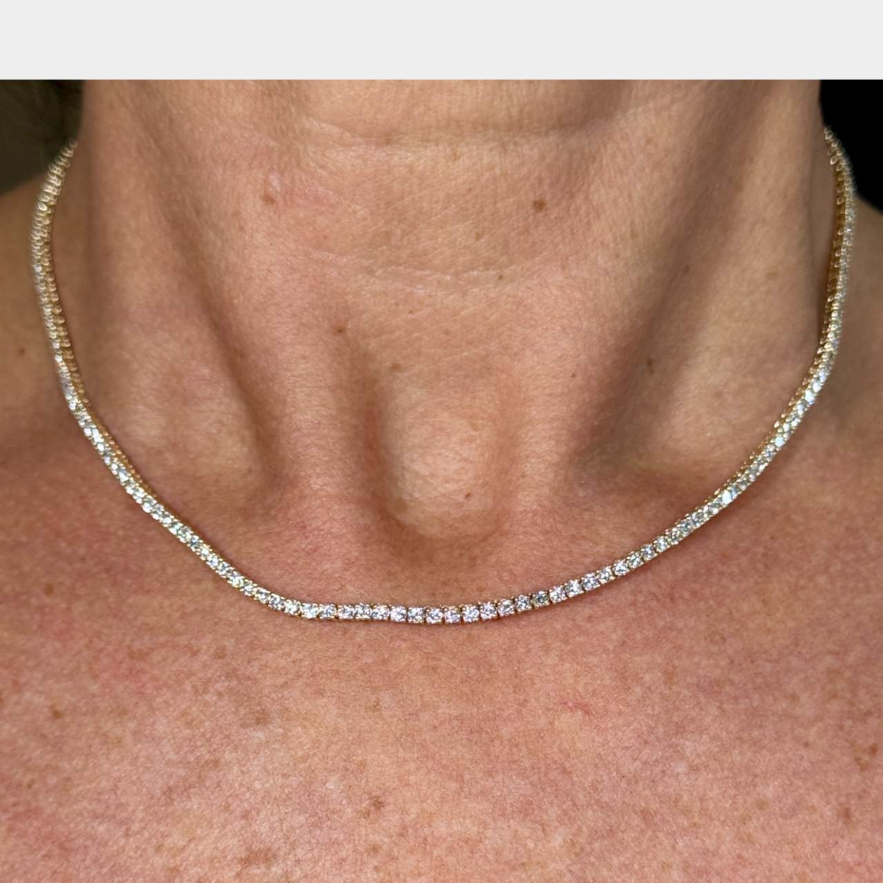 14K Yellow Gold 5.80 Ct. Diamond Tennis Necklace