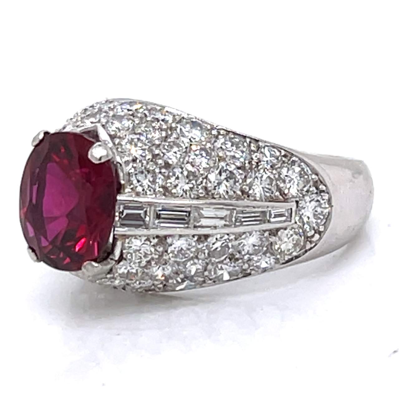 18K White Gold 3.67 Ct. AGL Certified Ruby Ring - Image 2
