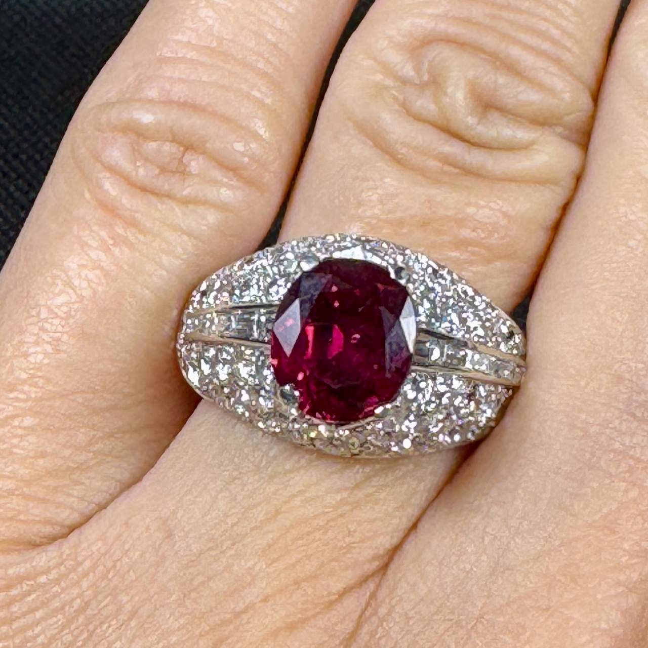 18K White Gold 3.67 Ct. AGL Certified Ruby Ring - Image 4