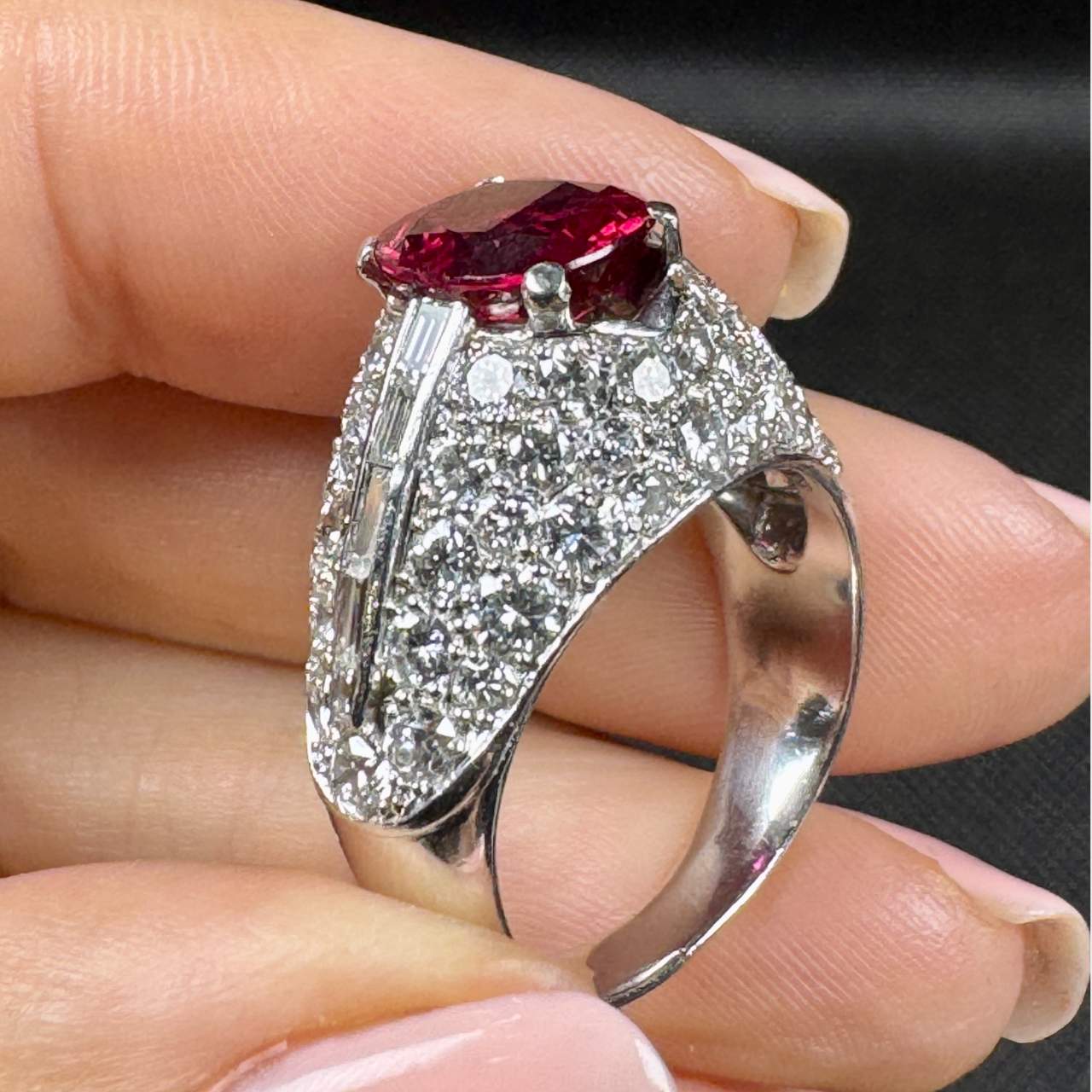 18K White Gold 3.67 Ct. AGL Certified Ruby Ring - Image 5