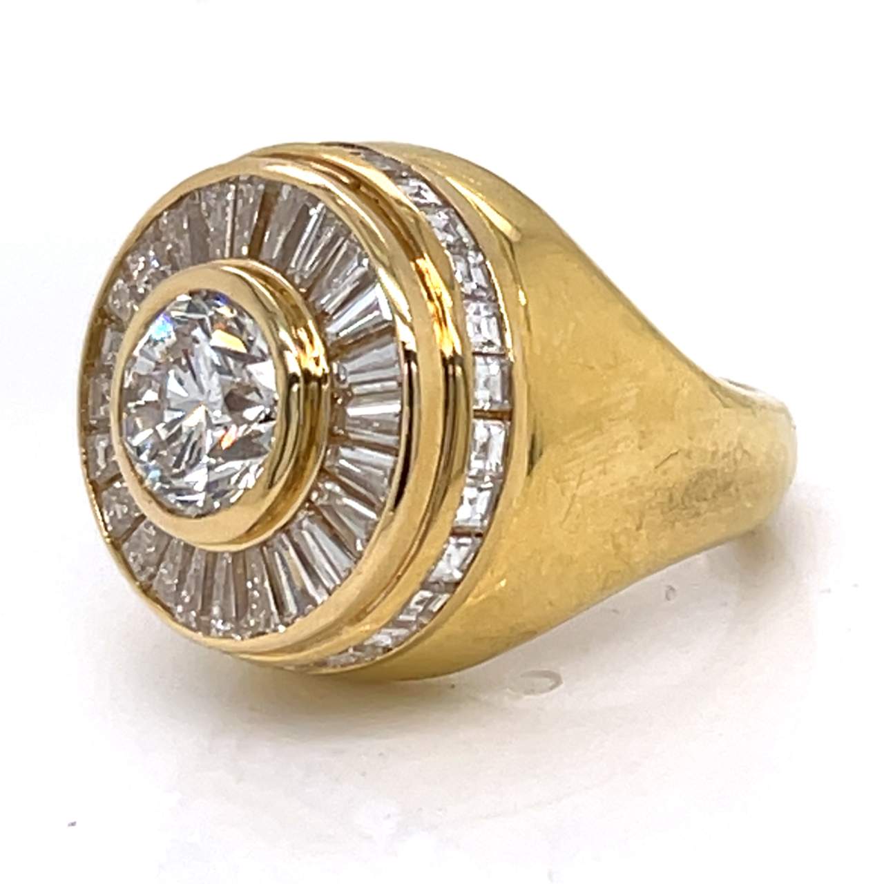 French 18K Yellow Gold GIA Certified 3.01 Ct. Diamond Ring