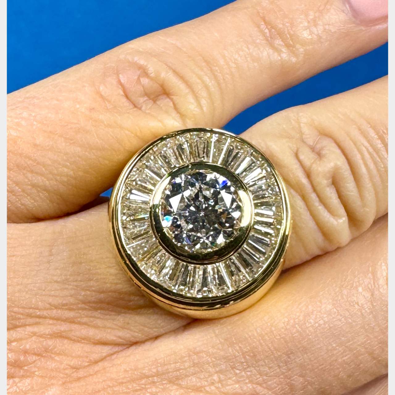 French 18K Yellow Gold GIA Certified 3.01 Ct. Diamond Ring