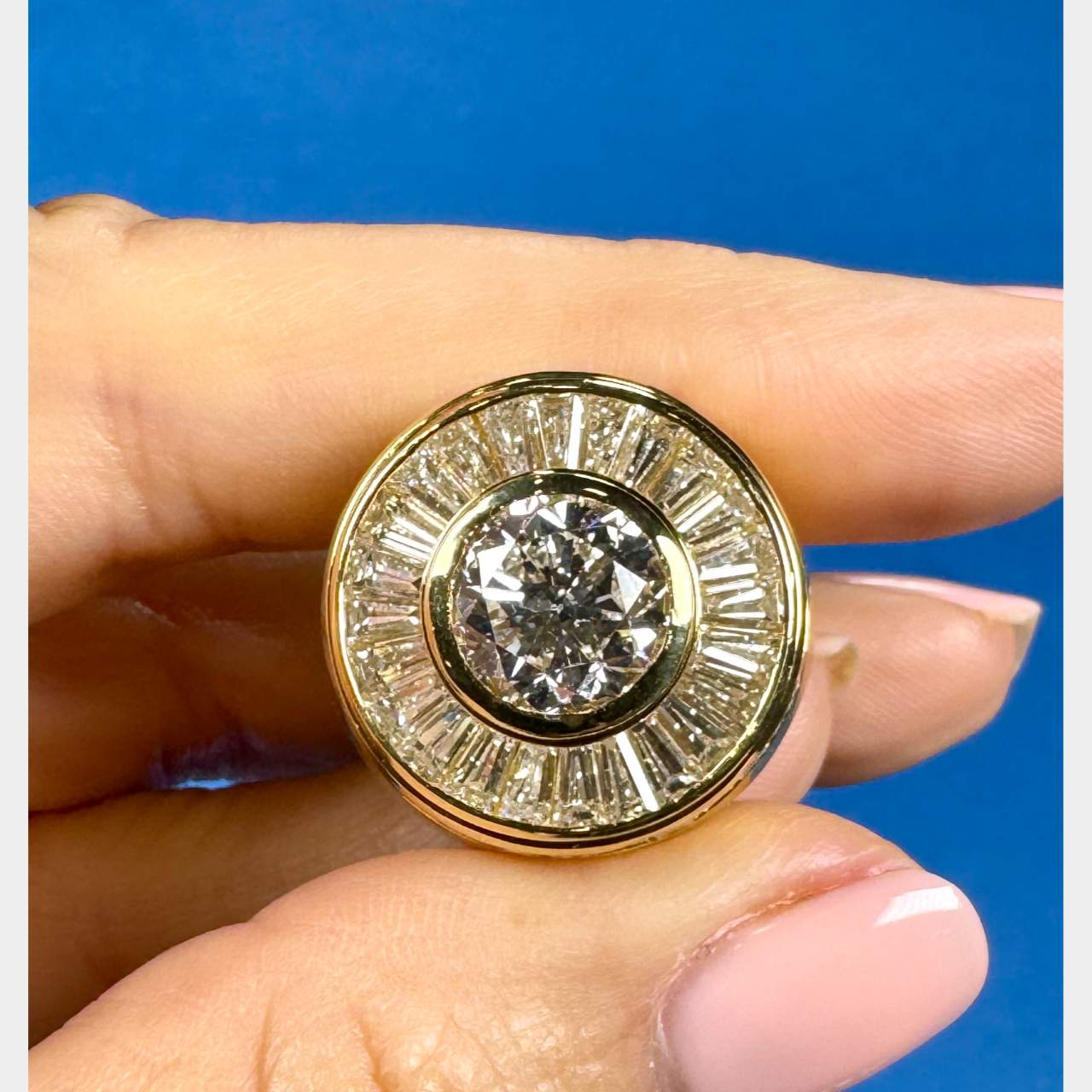 French 18K Yellow Gold GIA Certified 3.01 Ct. Diamond Ring